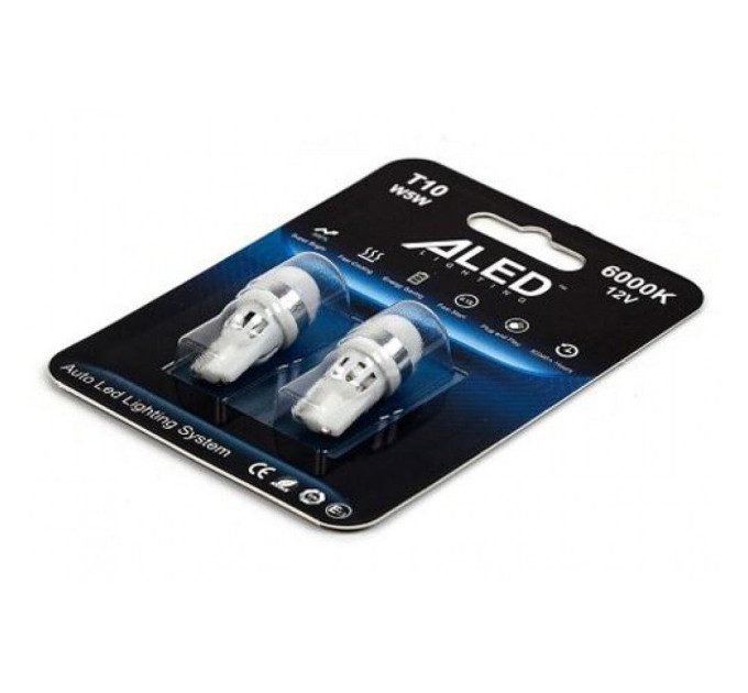 Світлодіодні лампи ALed T10 (W5W) white (2шт)