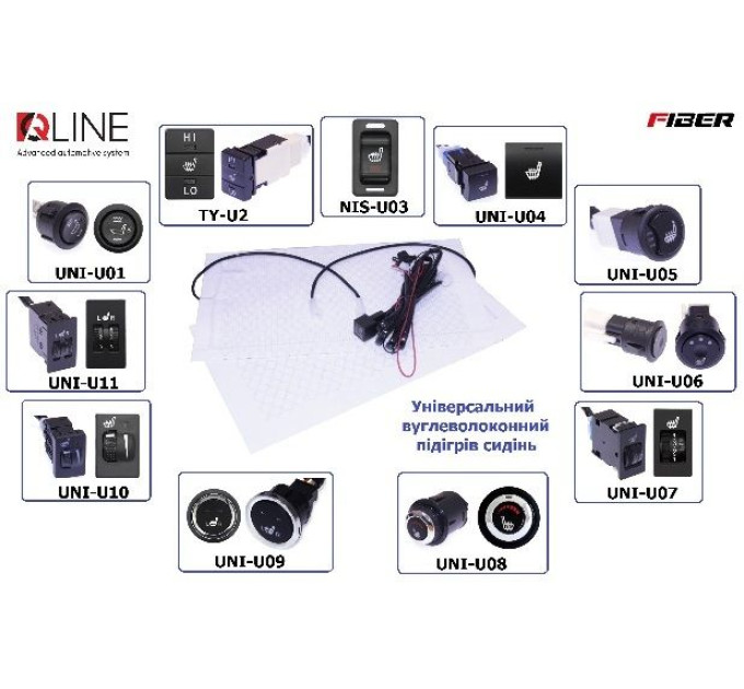 Кнопка підігріва сидінь QLine Fiber UNI-U10