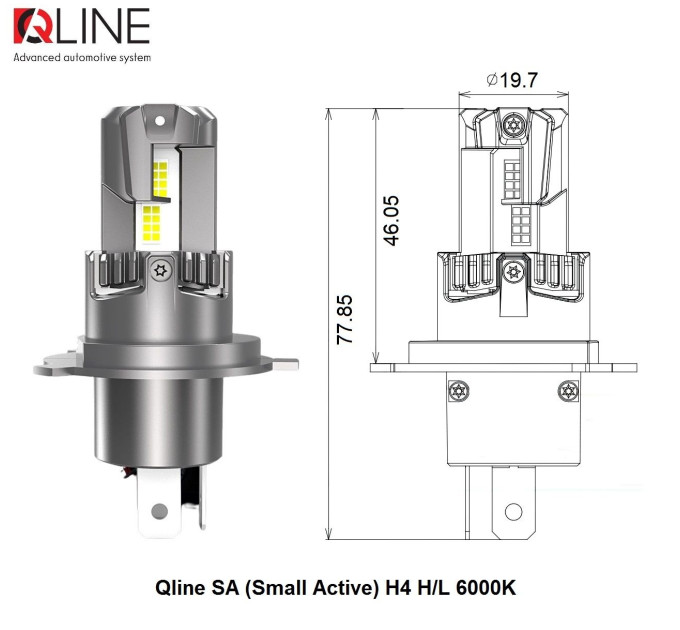 Світлодіодні лампи Qline SA (Small Active) H4 H/L 6000K