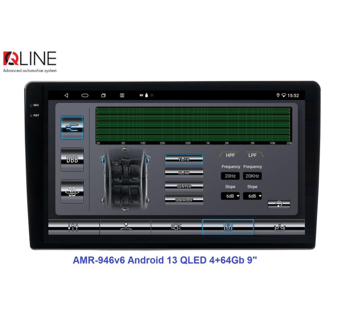 Автомагнітола Qline AMR-946v6 Android 13 QLED 4+64Gb 9"