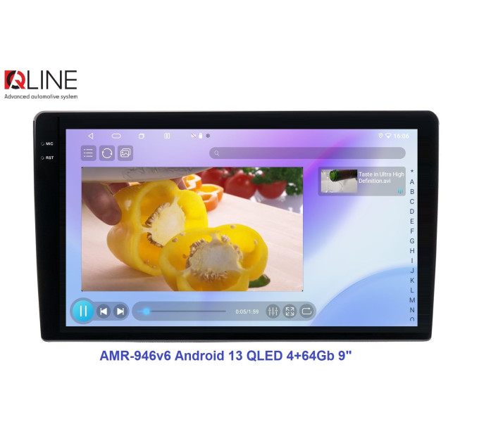 Автомагнітола Qline AMR-946v6 Android 13 QLED 4+64Gb 9"