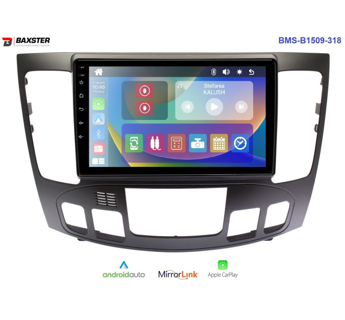 Штатна магнітола Baxster BMS-B1509-318 Hyundai Sonata 08-10 (клімат)