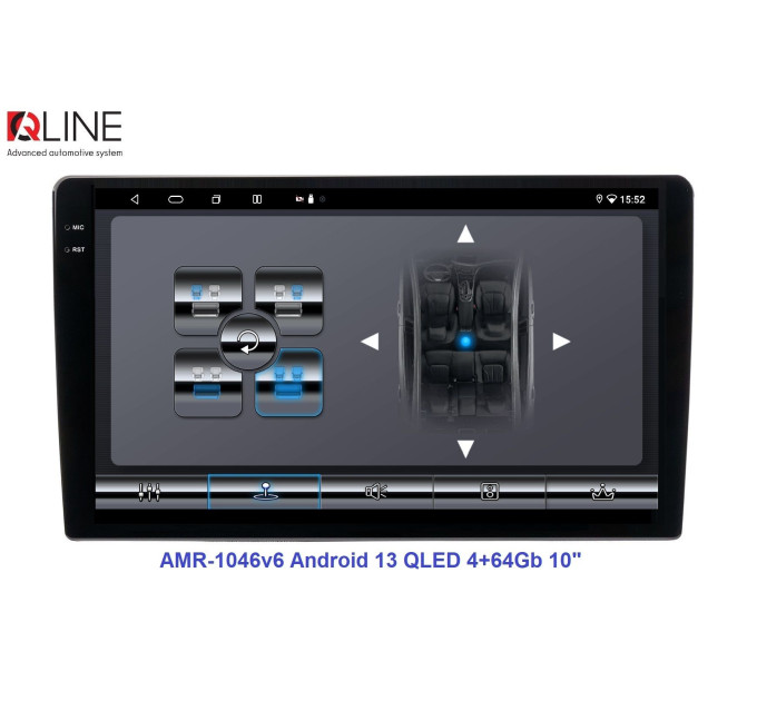 Автомагнітола Qline AMR-1046v6 Android 13 QLED 4+64Gb 10"