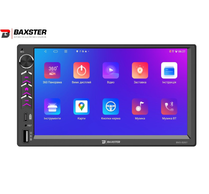 Автомагнітола Baxster BMS-B2501 Android 13 4/64 DSP