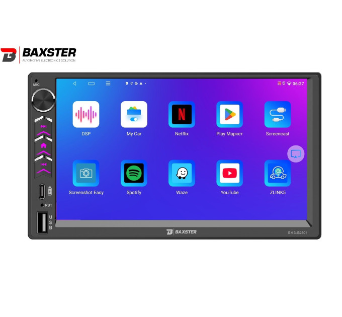 Автомагнітола Baxster BMS-B2501 Android 13 4/64 DSP