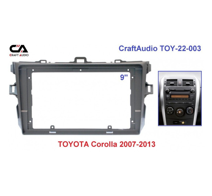 Рамка перехідна CraftAudio TOY-22-003 TOYOTA Corolla 2007-2013 9"
