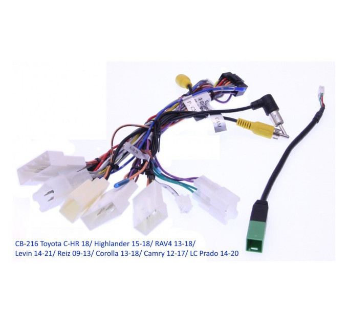 Комплект дротів для магнітол 16PIN CraftAudio CB-216 Toyota C-HR 18/ Highlander 15-18/ RAV4 13-18/ Levin 14-21/ Reiz 09-13/ Corolla 13-18/ Camry 12-17/ LC Prado 14-2
