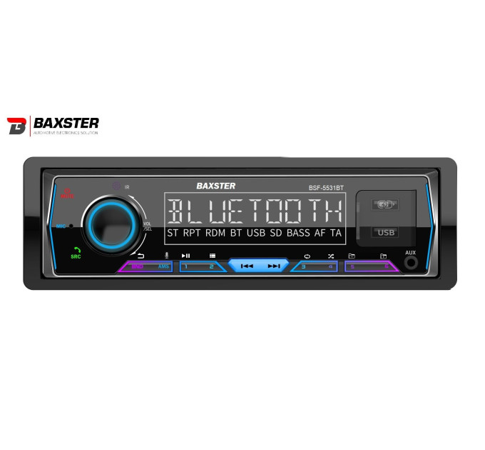 Автомагнітола BAXSTER BSF-5531BT Multicolor RGB/BT/SWI