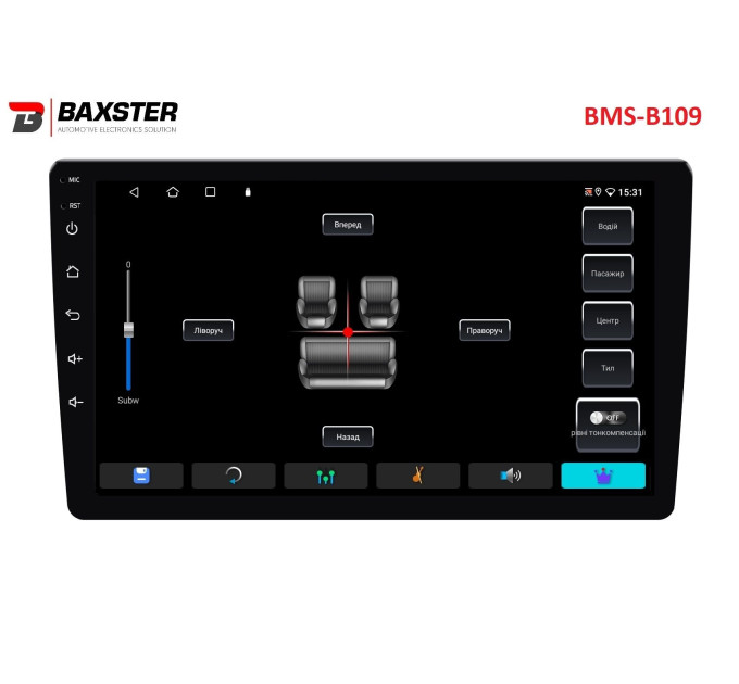 Автомагнітола Baxster BMS-B109 Android 10 IPS 2+32Gb 9"