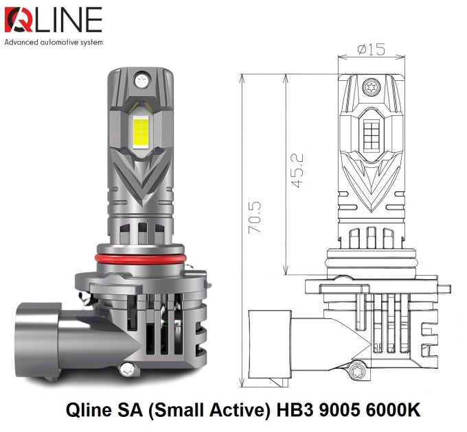 Світлодіодні лампи Qline SA (Small Active) HB3 9005 6000K (2шт)