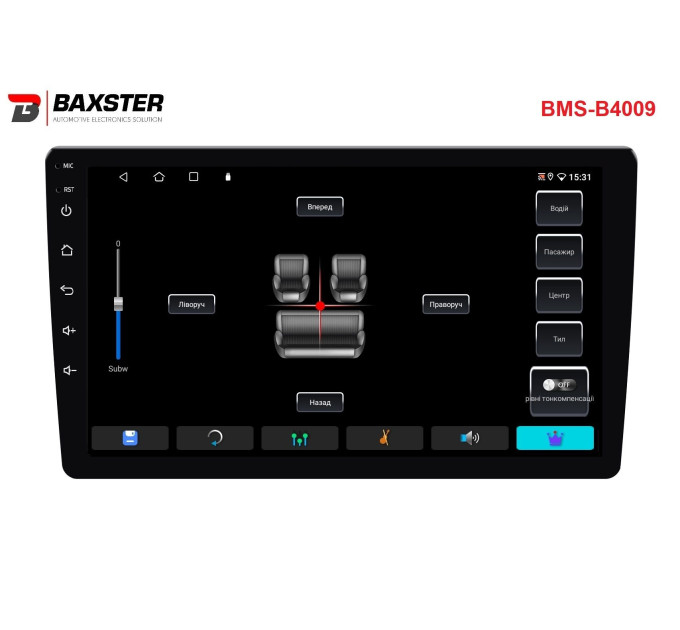 Автомагнітола Baxster BMS-B4009 Android 13 QLED 4+32Gb 9"