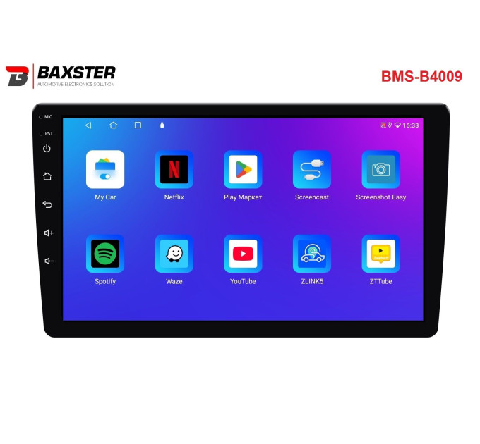 Автомагнітола Baxster BMS-B4009 Android 13 QLED 4+32Gb 9"