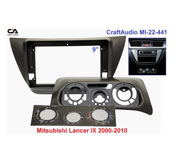 Рамка перехідна CraftAudio MI-22-441 MITSUBISHI Lancer IX 2000-2010 9"