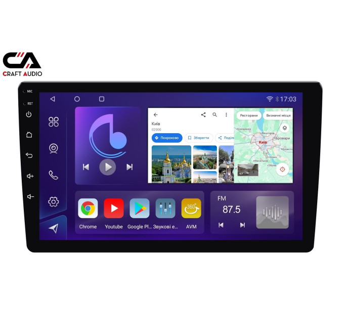 Автомагнітола CraftAudio CraftAudо QMS-108128 Android13 QLED 8+128Gb 10"