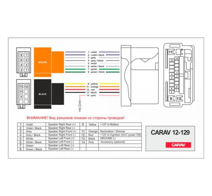 Роз'єм для штатної магнітоли Honda Carav 12-129