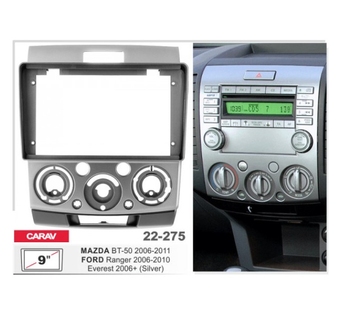 Перехідна рамка Ford Ranger, Everest, Mazda BT-50 Carav 22-275
