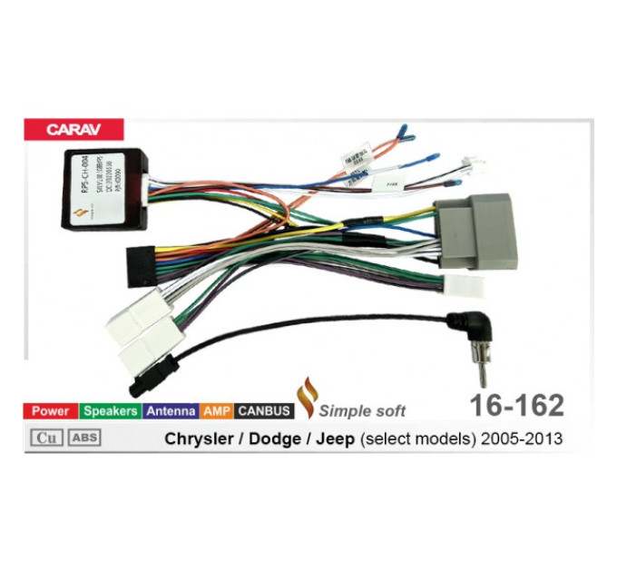 Перехідник для магнітол 9", 10.1" Chrysler, Dodge, Jeep Carav 16-162