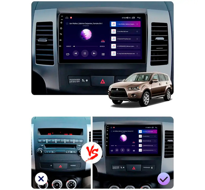Штатна магнітола Mitsubishi Outlander 2009-2013 Element Prime 4/64 CarPlay 4G