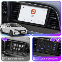Штатная магнитола Element для Hyundai Elantra VI (AD) Рестайлинг 2018-2020 экран 9" 4/64 QLED CarPlay 4G Wi-Fi GPS 360 Prime
