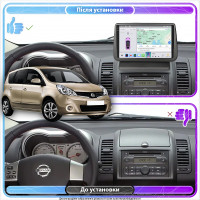 Штатная магнитола Element для Nissan Note I Рестайлинг 2008-2013 экран 9" 4/64 QLED CarPlay 4G Wi-Fi GPS 360 Prime