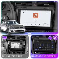 Штатная магнитола Element для Volkswagen Golf VII 2012-2017 экран 10" 4/64 QLED CarPlay 4G Wi-Fi GPS 360 Prime