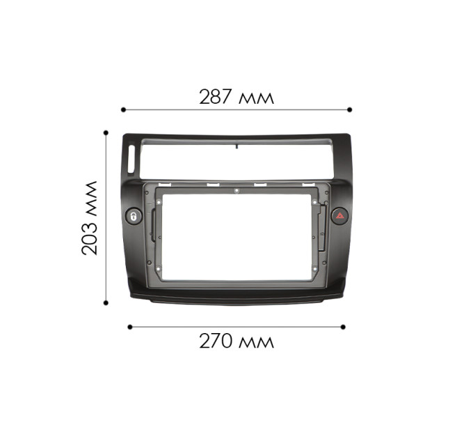 Перехідна рамка Black Citroen C4 2004-2010 6346