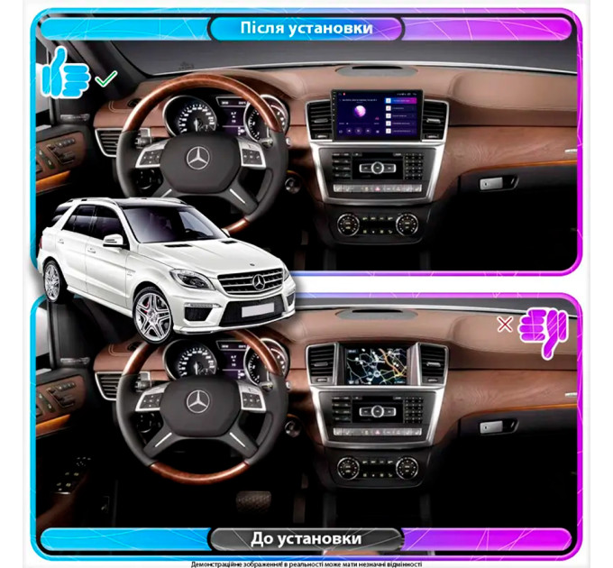 Штатна магнітола Mercedes-Benz M-Клас (W166) 2011-2015 Element Prime 4/64 CarPlay 4G