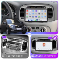 Штатная магнитола Element для Hyundai Accent III 2006-2011 экран 9" 4/64 QLED CarPlay 4G Wi-Fi GPS 360 Prime