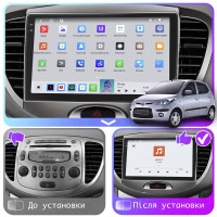 Штатная магнитола Element для Hyundai i10 I 2007-2013 экран 9" 4/64 QLED CarPlay 4G Wi-Fi GPS 360 Prime
