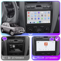 Штатная магнитола Element для Hyundai Santa Fe I 2000-2012 экран 9" 4/64 QLED CarPlay 4G Wi-Fi GPS 360 Prime