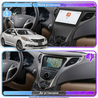 Штатная магнитола Element для Hyundai Azera II Рестайлинг 2014-2016 экран 9" 4/64 QLED CarPlay 4G Wi-Fi GPS 360 Prime