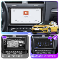 Штатная магнитола Element для Volkswagen Golf VII Рестайлинг 2017-н.в. экран 9" 4/64 QLED CarPlay 4G Wi-Fi GPS 360 Prime