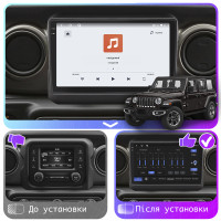 Штатная магнитола Element для Jeep Wrangler IV (JL) 2017-н.в. экран 9" 4/64 QLED CarPlay 4G Wi-Fi GPS 360 Prime