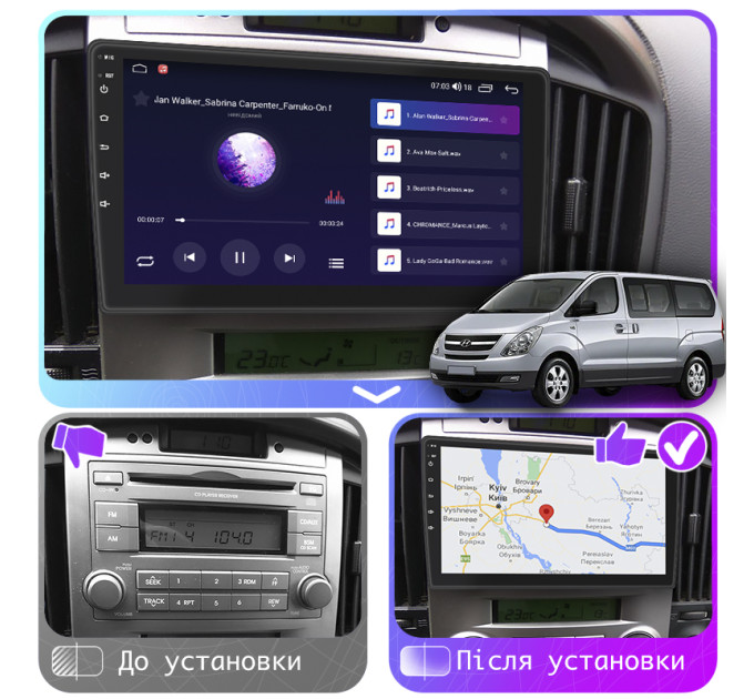 Штатна магнітола Hyundai Grand Starex 2007-2015 Element 6/128 4G CarPlay