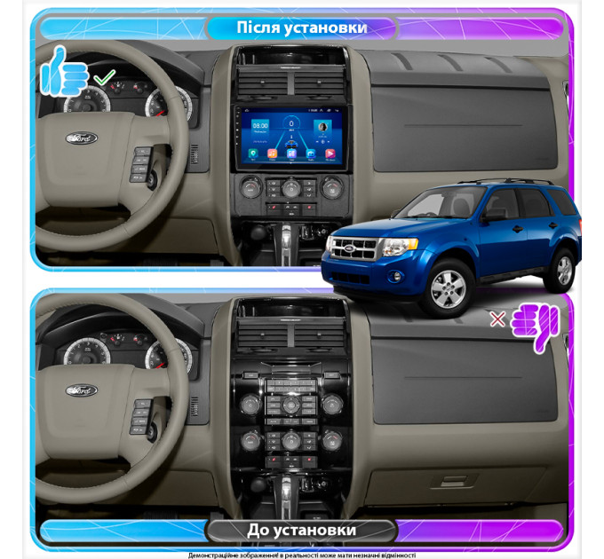 Штатна магнітола Ford Escape 2007-2012 Element 4/64 4G CarPlay