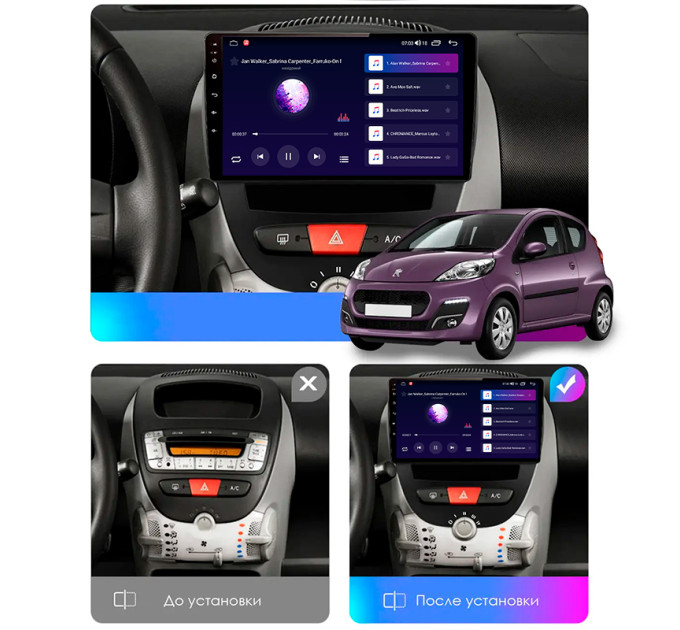 Штатна магнітола Peugeot 107 2009-2012 Element Prime 2/32 CarPlay 4G