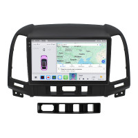 Штатная магнитола Element для Hyundai Santa Fe II 2005-2010 экран 9" 4/64 QLED CarPlay 4G Wi-Fi GPS 360 Prime