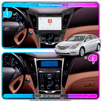 Штатная магнитола Element для Hyundai Sonata VI (YF) 2009-2014 экран 9" 4/64 QLED CarPlay 4G Wi-Fi GPS 360 Prime