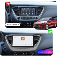 Штатная магнитола Element для Hyundai Accent V 2017-н.в. экран 9" 4/64 QLED CarPlay 4G Wi-Fi GPS 360 Prime