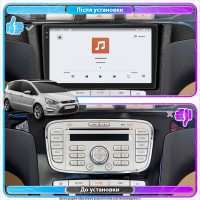 Штатная магнитола Element для Ford S-MAX I Рестайлинг 2010-2015 экран 9" 4/64 QLED CarPlay 4G Wi-Fi GPS 360 Prime