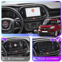 Штатная магнитола Element для Fiat Doblo II Рестайлинг 2015-н.в. экран 9" 4/64 QLED CarPlay 4G Wi-Fi GPS 360 Prime