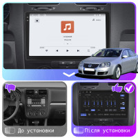 Штатная магнитола Element для Volkswagen Jetta V 2005-2011 экран 10" 4/64 QLED CarPlay 4G Wi-Fi GPS 360 Prime