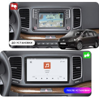 Штатная магнитола Element для Volkswagen Sharan II Рестайлинг 2015-н.в. экран 9" 4/64 QLED CarPlay 4G Wi-Fi GPS 360 Prime