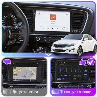 Штатная магнитола Element для Kia Optima III Рестайлинг 2013-2015 экран 9" 4/64 QLED CarPlay 4G Wi-Fi GPS 360 Prime