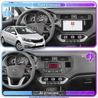 Штатная магнитола Element для Kia Rio III Рестайлинг 2015-2017 экран 9" 4/64 QLED CarPlay 4G Wi-Fi GPS 360 Prime