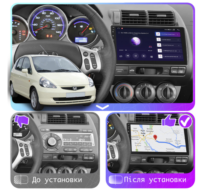 Штатна магнітола Honda Jazz Manual AC 2001-2005 Element 6/128 4G CarPlay