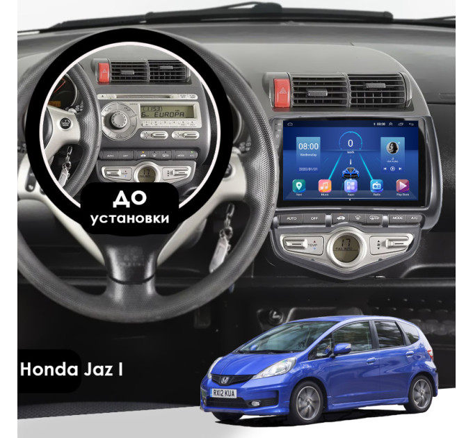 Штатна магнітола Honda Jazz 2005-2008 Element 6/128 4G CarPlay