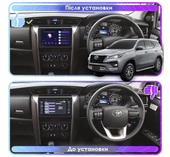 Штатна магнітола Toyota Fortuner 2020- Element Prime 2/32 CarPlay 4G