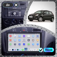 Штатная магнитола Element для Ford Fiesta Mk5 2002-2008 экран 9" 4/64 QLED CarPlay 4G Wi-Fi GPS 360 Prime
