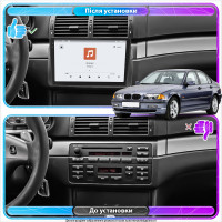 Штатная магнитола Element для BMW 3 серии IV (E46) 1998-2003 экран 9" 4/64 QLED CarPlay 4G Wi-Fi GPS 360 Prime